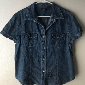 Denim button up shirt